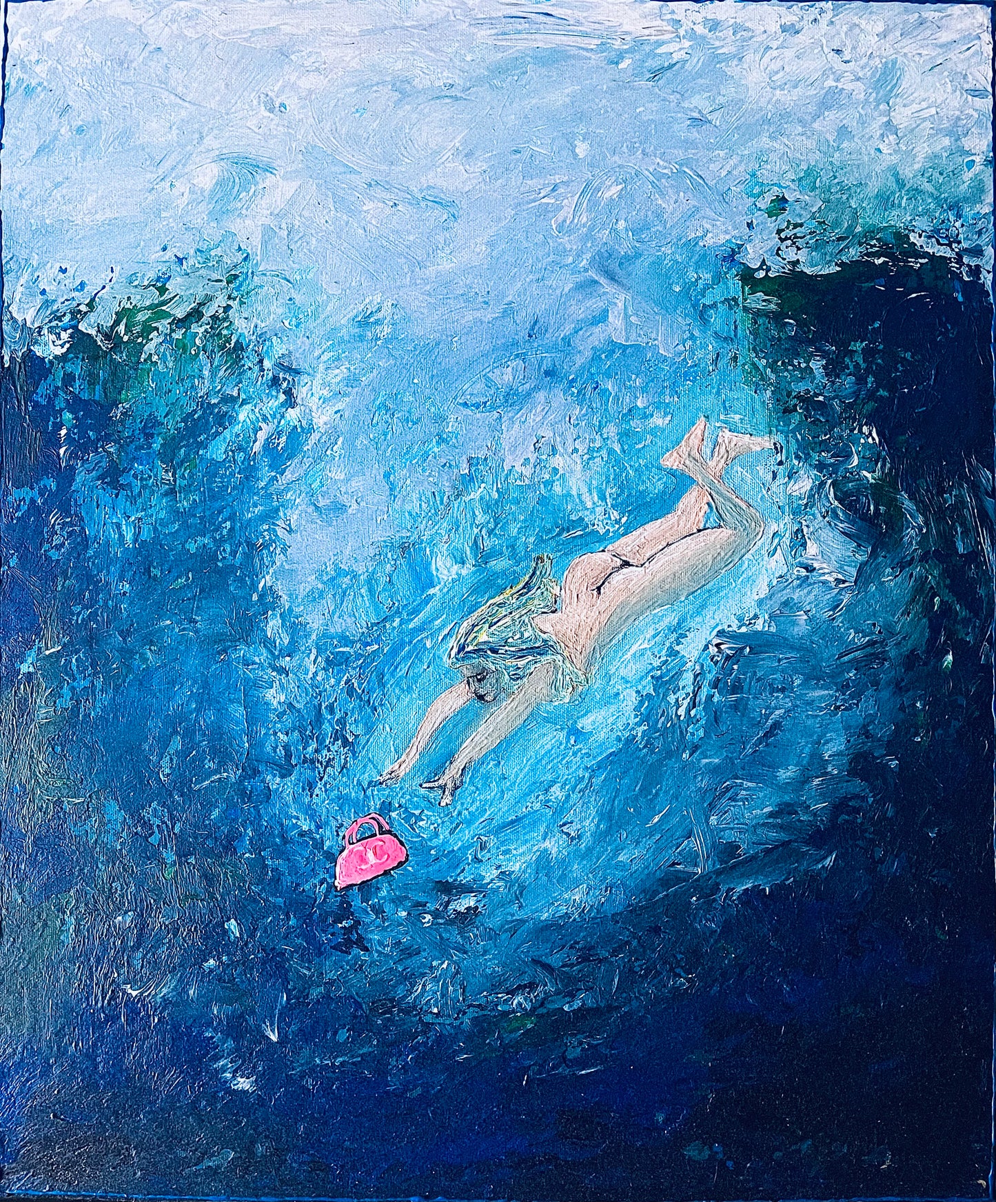 Frau im Atlantischen Ozean
