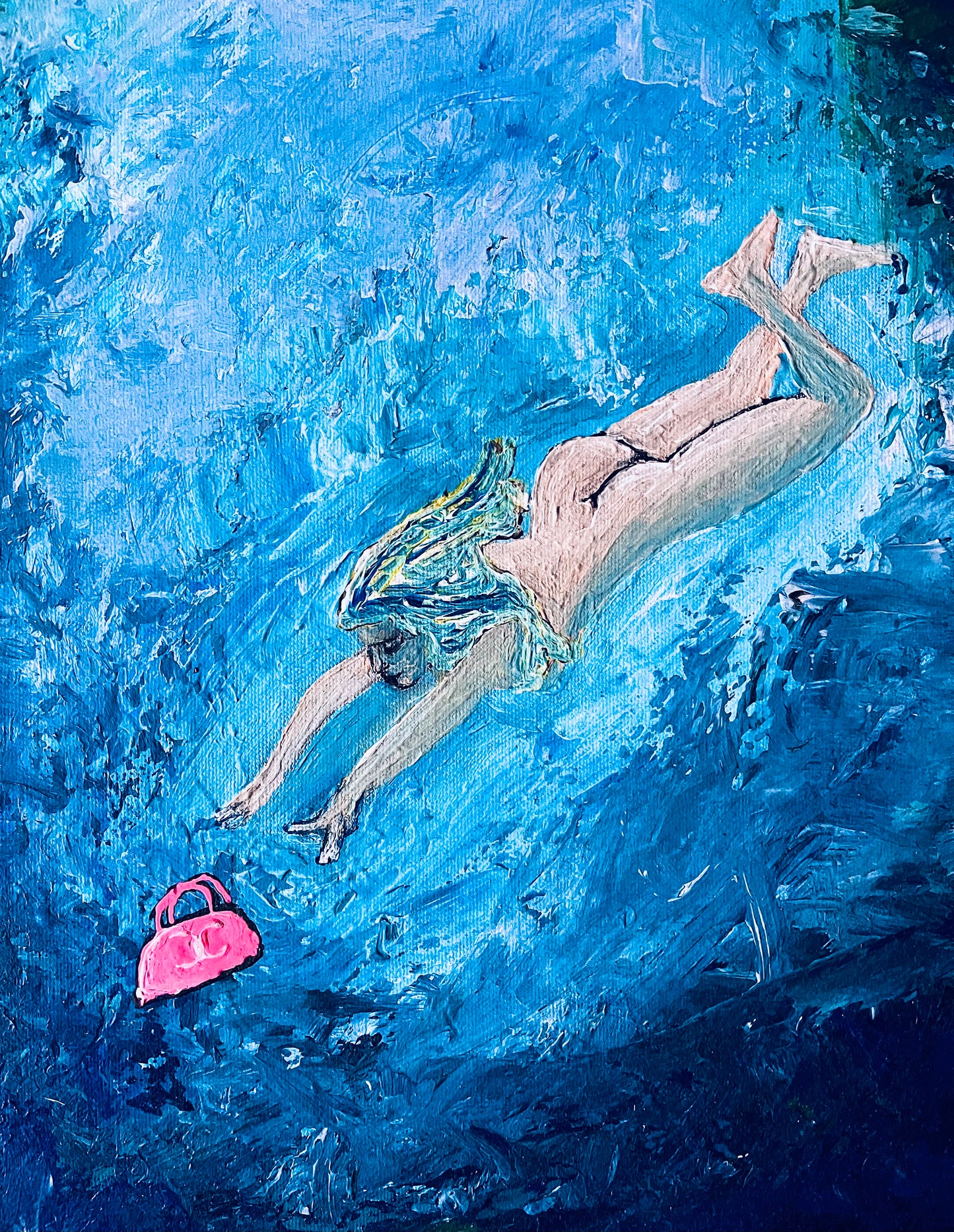 Frau im Atlantischen Ozean